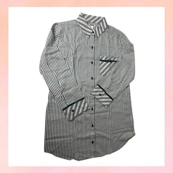 PINK Victoria's Secret XXL Striped Sleep Shirt Button Down - Picture 1 of 7